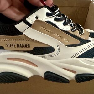 Steve Madden Black and Tan Athletic Shoes
